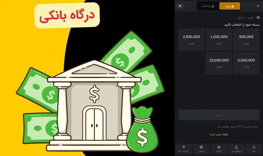 درگاه بانکی در سایت پوکر
